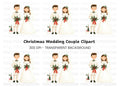 Christmas Wedding Couple Clipart Bundle