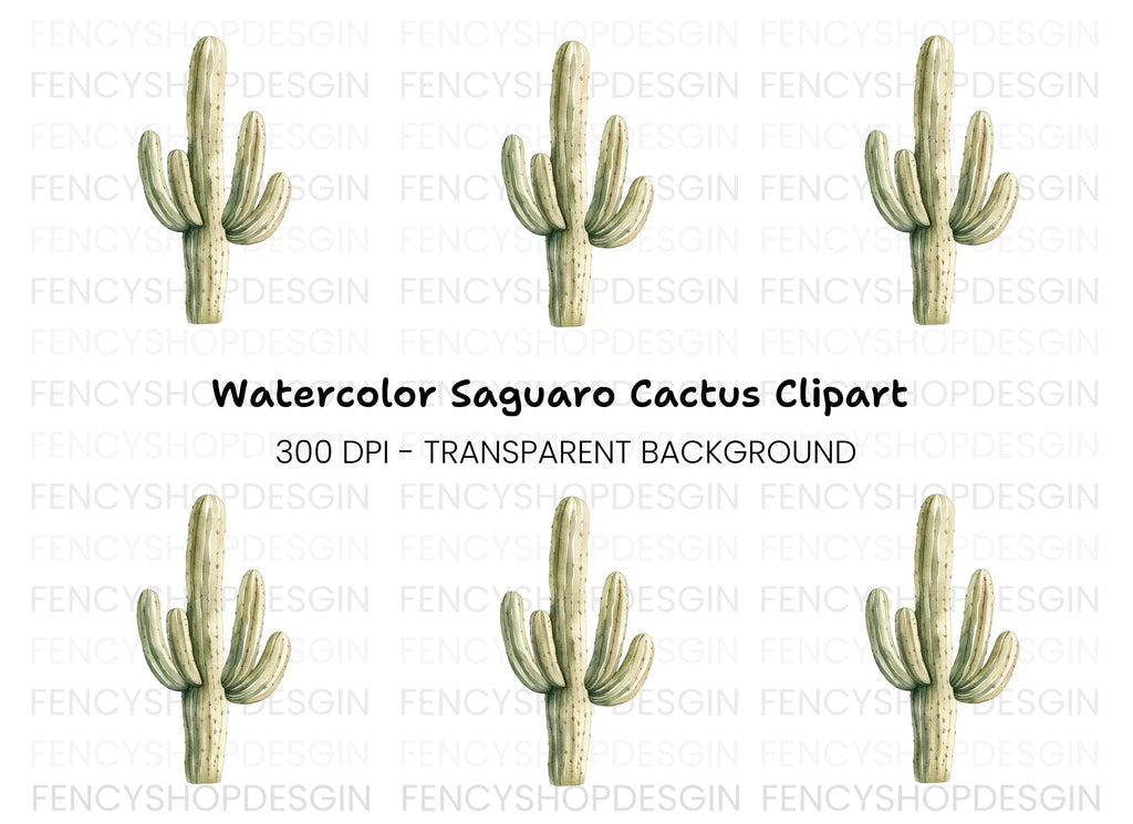 Saguaro Cactus Clipart Bundle