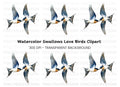 Flying Swallows Clipart Bundle