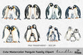 Cute Penguin Family Clipart Bundle