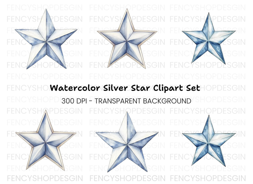 Blue Star Clipart Bundle