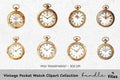 Vintage Pocket Watch Clipart Bundle