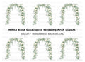 Wedding Arch White Roses Eucalyptus Clipart Bundle