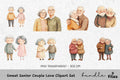 Sweet Senior Couple Love Clipart Bundle