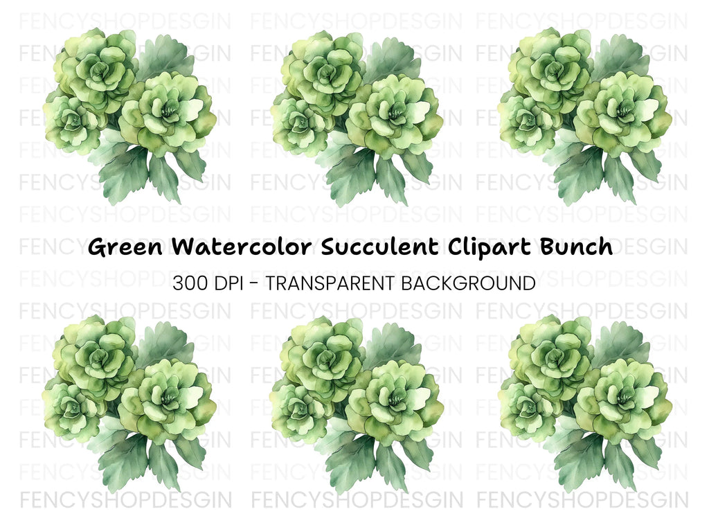 Green Floral Clipart Bundle