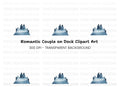 Romantic Couple on Dock Clipart Bundle