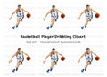 Basketball Player Dribbling Clipart Bundle