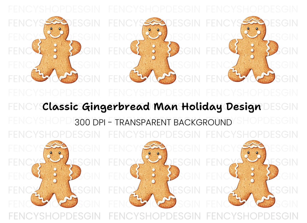 Cute Gingerbread Man Christmas Clipart Bundle