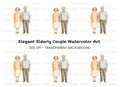 Happy Elderly Couple Clipart Bundle