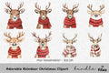 Adorable Reindeer Christmas Clipart Bundle