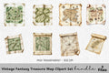 Vintage Fantasy Treasure Map Clipart Bundle