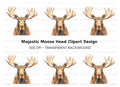 Majestic Moose Head Clipart Bundle