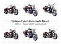 Classic Cruiser Motorcycle Illustrations Clipart Bundle