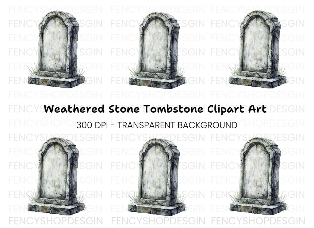Old Gravestone Clipart Bundle