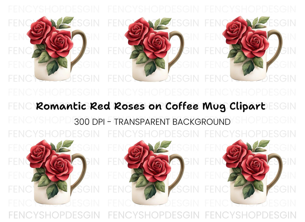 Charming Rose Decorated Clipart Bundle
