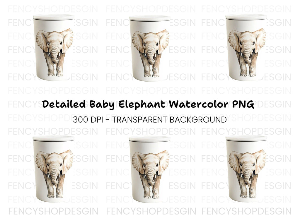 Realistic Elephant Clipart Bundle