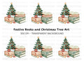 Christmas Tree and Books Clipart Bundle