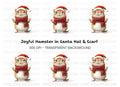 Festive Hamster in Santa Hat and Scarf Clipart Bundle
