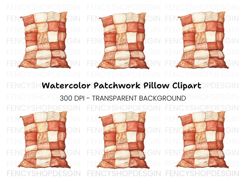 Cozy Patchwork Pillow Clipart Bundle