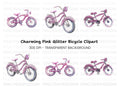 Sparkling Pink Bicycle Clipart Bundle