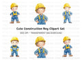Cute Construction Worker Clipart Bundle