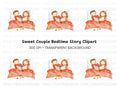 Cozy Couple Reading in Bed Clipart Bundle