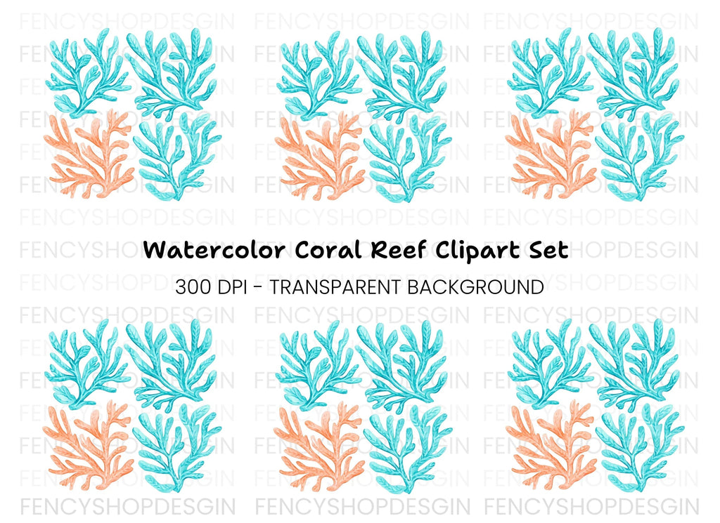 Coral Branches Clipart Bundle