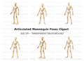Wooden Mannequin Pose Figure Clipart Bundle