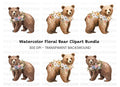 Floral Bear Clipart Bundle