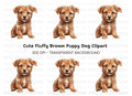 Adorable Brown Puppy Clipart Bundle