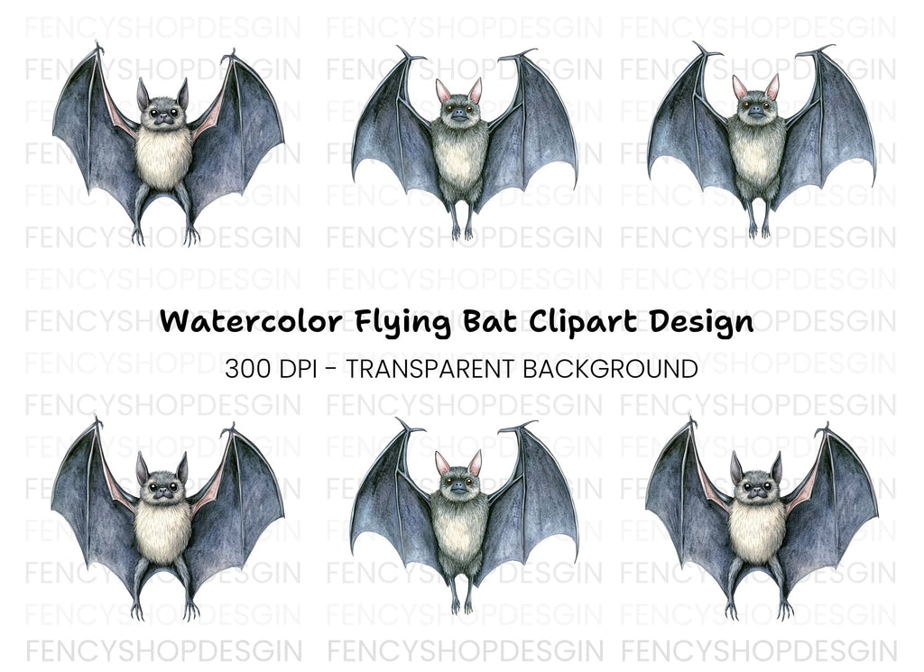 Detailed Bat Front View Clipart Bundle