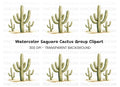 Tall Saguaro Cactus Clipart Bundle