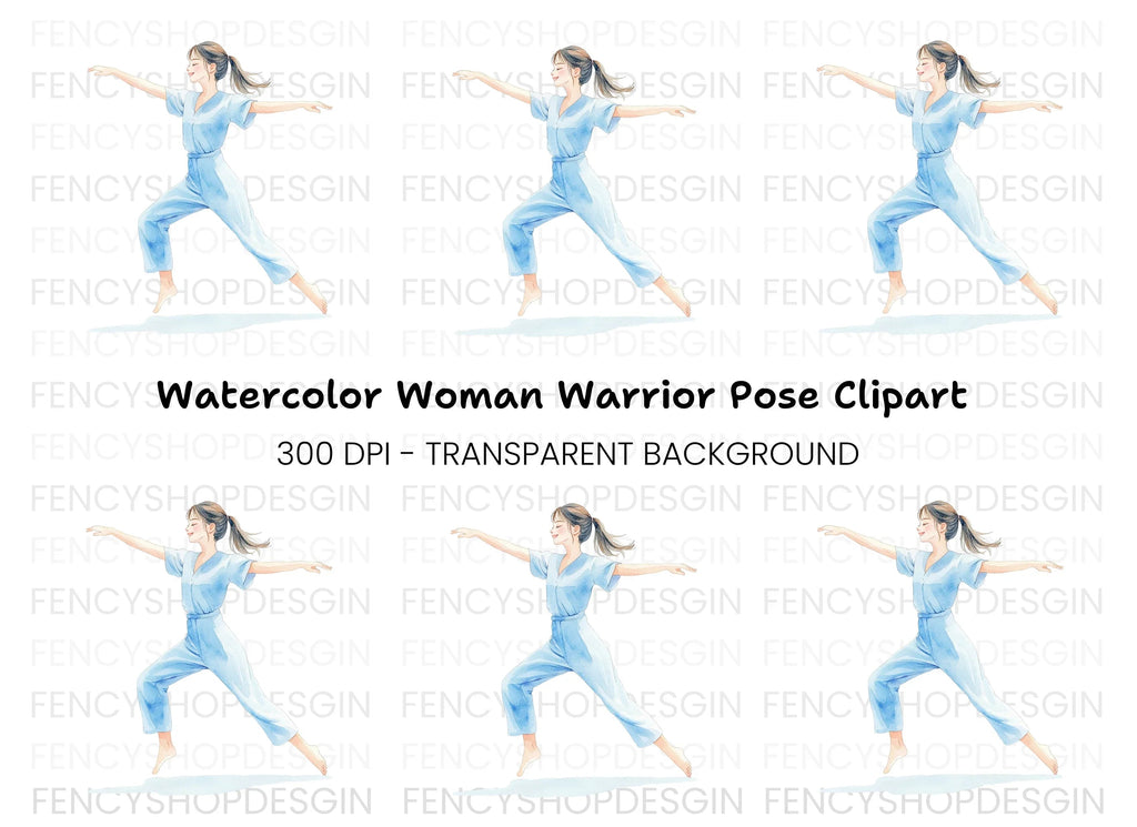 Yoga Pose Woman Clipart Bundle