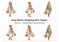 Autumn Winter Shopping Girls Clipart Bundle