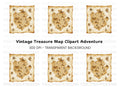 Fantasy Island Treasure Map Clipart Bundle