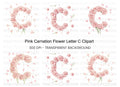 Pink Carnation Letter Clipart Bundle
