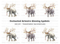 Christmas Elephant with Antlers Clipart Bundle