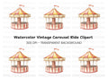 Whimsical Carnival Merry Go Round Clipart Bundle