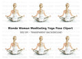 Serene Yoga Woman Pose Clipart Bundle