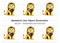 Geometric Lion Illustration Clipart Bundle