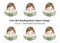 Charming Child Reading Clipart Bundle