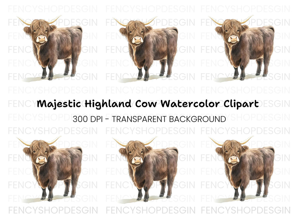 Highland Cow Clipart Bundle