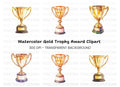 Golden Trophy Clipart Bundle