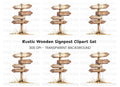 Rustic Wooden Signpost Clipart Bundle