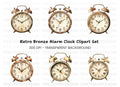 Vintage Alarm Clock Clipart Bundle