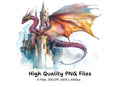 Fantasy Dragon Castle Clipart Bundle