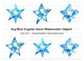 Sparkling Blue Crystal Star Clipart Bundle
