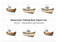 Fishing Boat Clipart Bundle