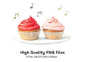 Musical Cupcakes Clipart Bundle