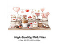 Valentine's Day Hot Chocolate Bar Clipart Bundle
